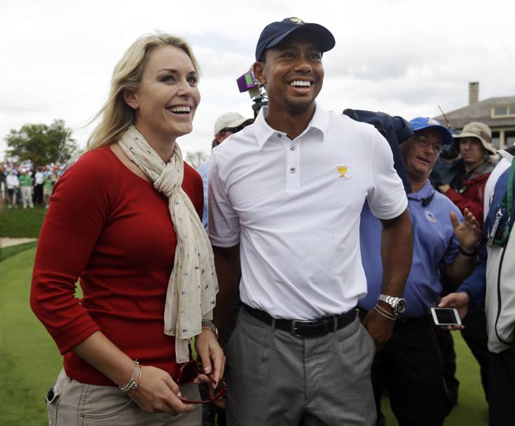 Non meno numerose le occasioni in cui sia stata Lindsey a recarsi ad assistere agli incontri di golf di Tiger (Ap)